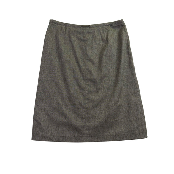 Banana Republic Womens Gray Wool Blend A-Line Skirt With Drawstring Waist Sz 14