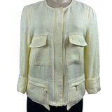 Worth Womens Yellow Linen Jacket With Pockets Size 6