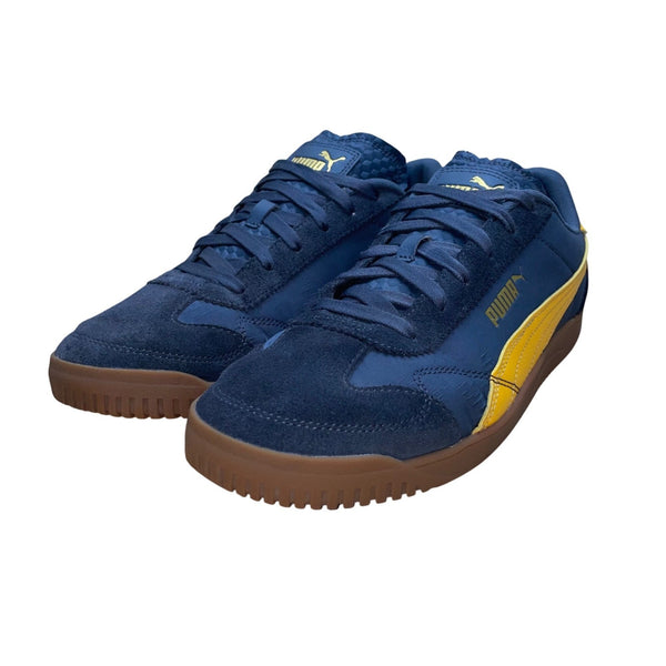 Puma Mens Blue & Yellow Suede Lace-Up Club 5v5 Lux OG Sneakers Size 12