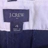 J.Crew Navy Blue Cotton Chino Shorts Womens Casual Summer Wear Size 4