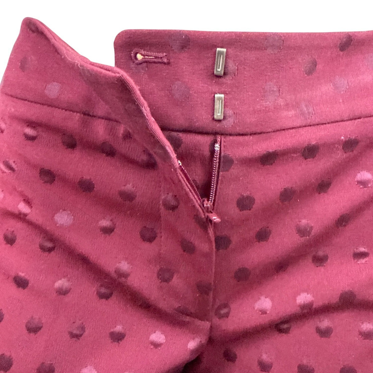 Talbots Womens Burgundy Polka Dot Ankle Pants Size 8