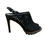 Via Spiga Womens Black Suede Slingback Perforated High Heel Sandals Sz 6M