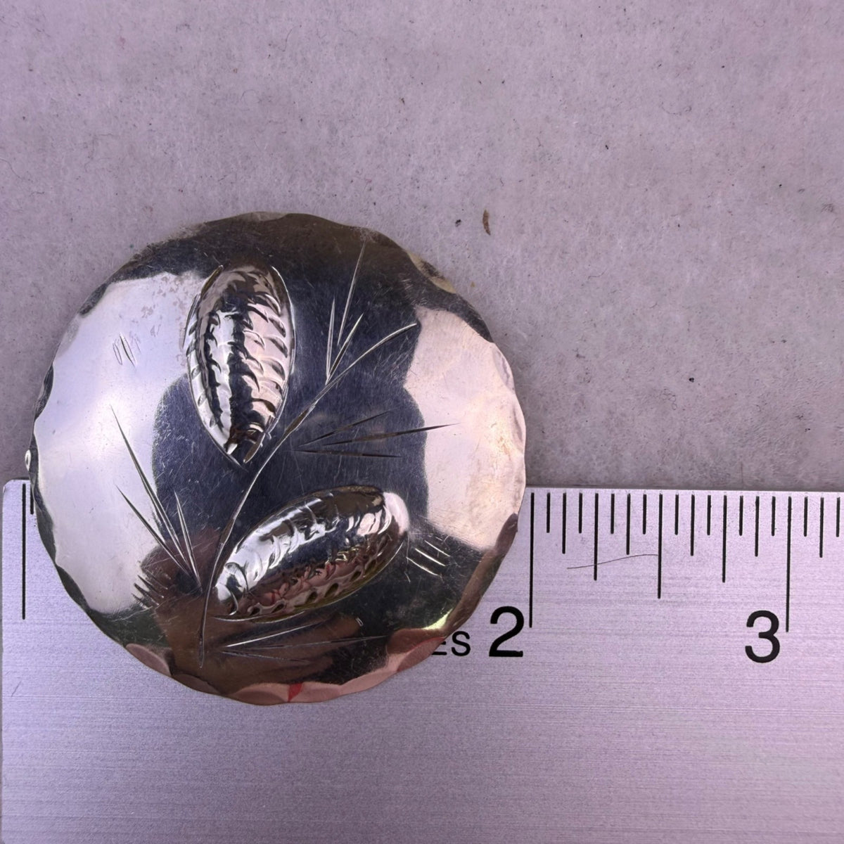 Sterling Vintage Silver Brooch Pin Pinecone Round Design Stamped 925 Signed NE