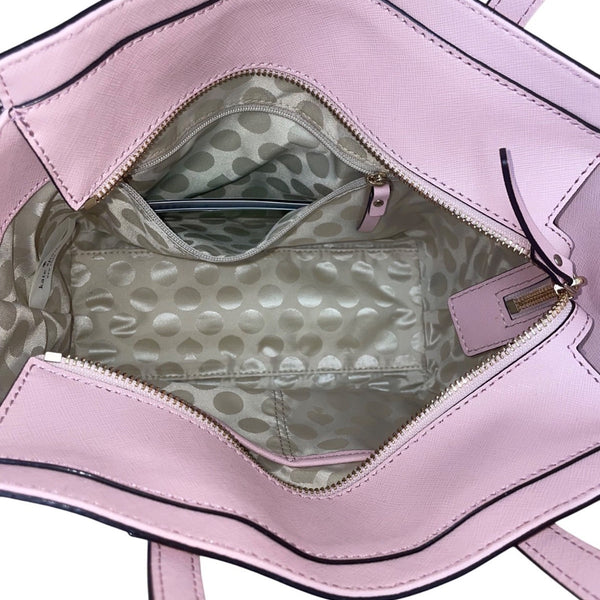 Kate Spade Women’s Pink Leather Adjustable Strap Compact Crossbody Tote Bag