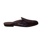 Sesto Meucci Men’s Brown Leather Woven Slip-On Mule Shoes Size 10M