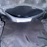 Park Place Women’s Black Genuine Leather Croc-Embossed Gold Accent Shoulder Bag
