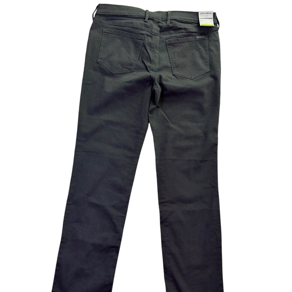 Eddie Bauer Womens Black Cotton Blend Straight-Leg Pants Casual Sz 16