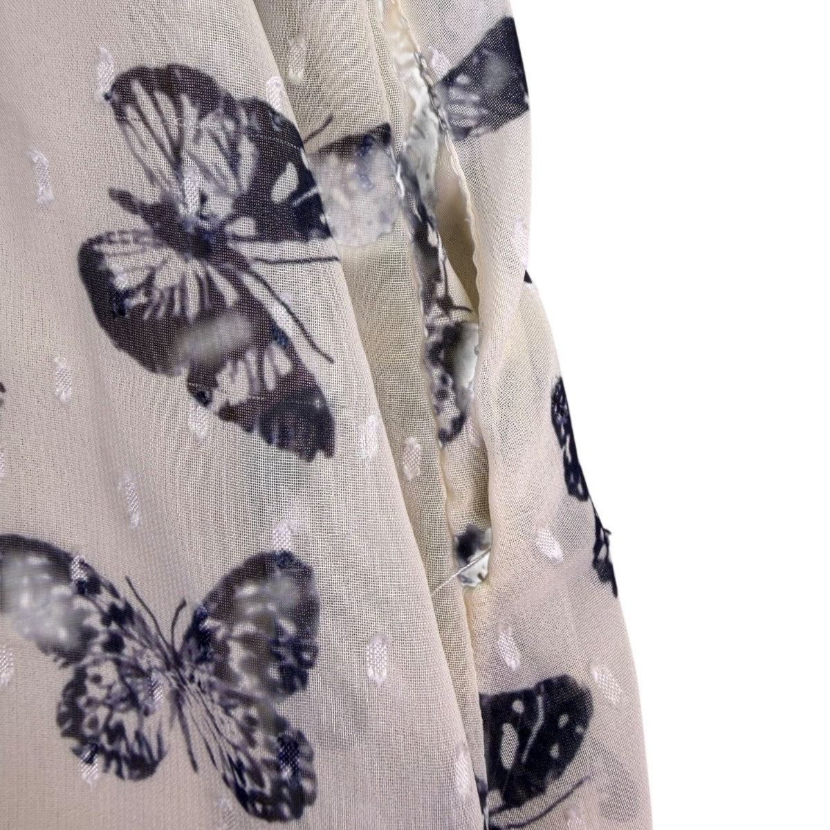 Hayden Girls Cream/Black Butterfly Dress Ruffle Detail Sz L