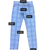 Levis Mens Light Blue Plaid Denim Jeans 512 Slim Fit Modern Style Sz 32x30