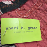 Shari B. Green Womens Red Black Patchwork Button-Up Dress Artsy Style Sz XL