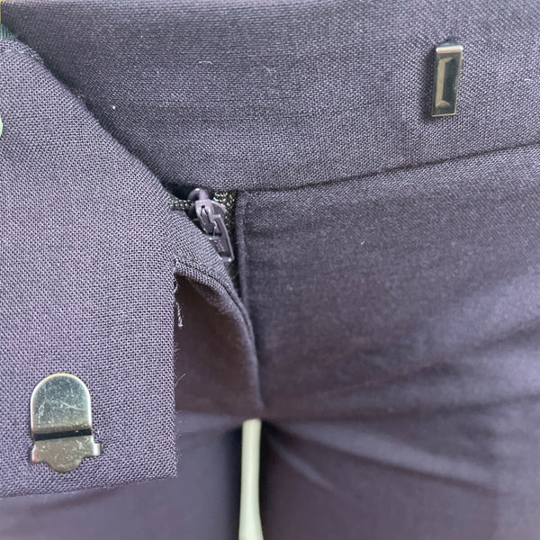 Theory Womens Purple Slim Fit Ankle Pants With Pockets & Hook Closure Size 4