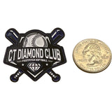 CT Diamond Club Fastpitch Softball Enamel Pin With Baseball & Bats Design