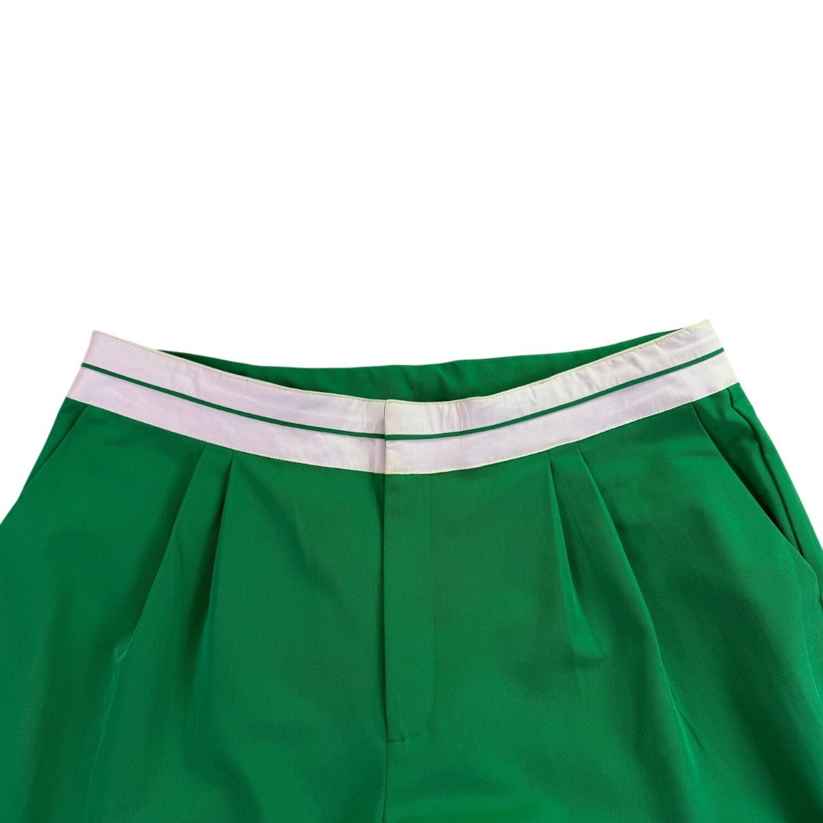 WAYF Womens Green Polyester Wide-Leg Pants Comfortable Elastic Waistband Size L