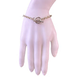 Vintage Sterling Silver Womens Rope Chain Bracelet Toggle Clasp Italy