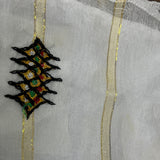 Traditional Girls White & Gold Embroidered Dress With Sleeveless Design