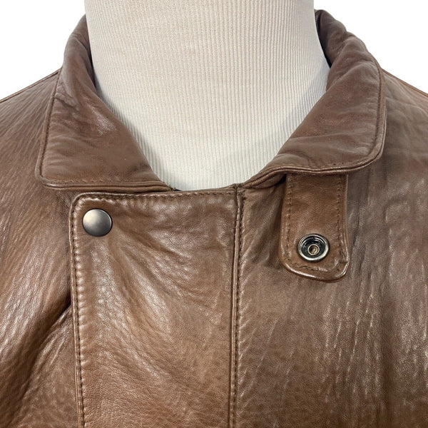 Vintage 80s Expedition by Robert Comstock Brown Pilot Leather Jacket Sz XL