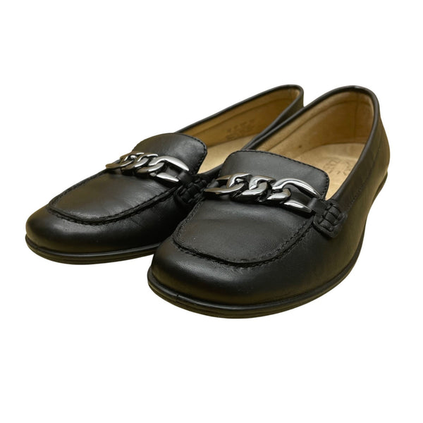 Naturalizer Women’s Black Leather Chain Detail Slip-On Loafer Shoes Size 7M