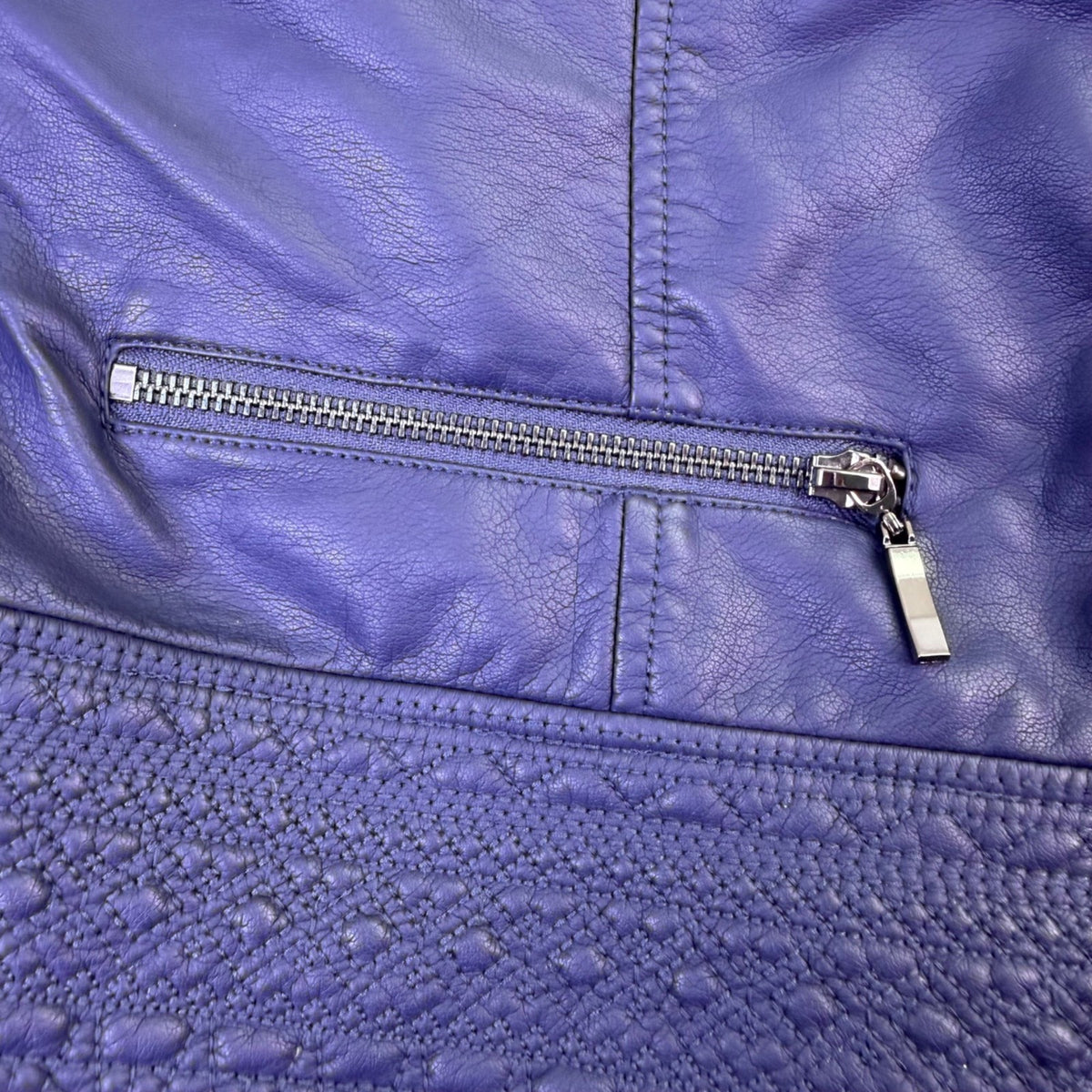 Christopher & Banks Womens Blue Jacket W/ Lace Detail Zipper Pockets Size XL