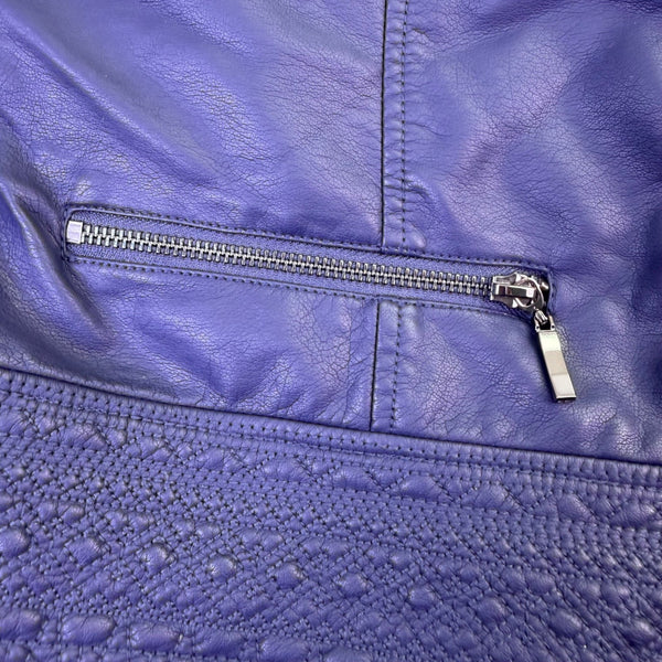 Christopher & Banks Womens Blue Jacket W/ Lace Detail Zipper Pockets Size XL
