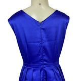 Tahari Vintage-Style Royal Blue Sleeveless Evening Gown Embellished Waist Size 6