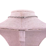 Silver Tone Womens Two-Tone Pendant Necklace Black Stone & Crystal Accent