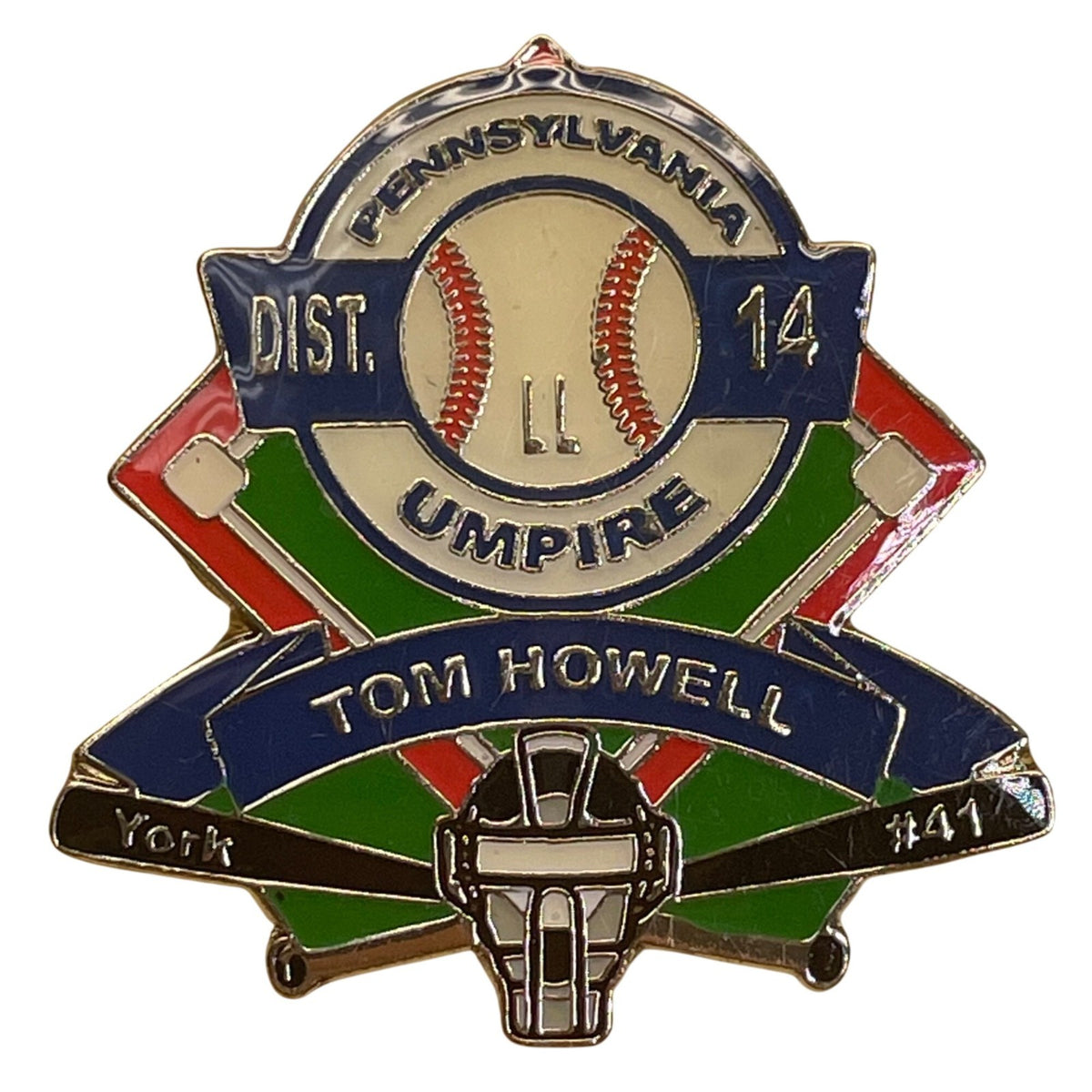 Pennsylvania District 14 LL Umpire Trading Pin Tom Howell York #41