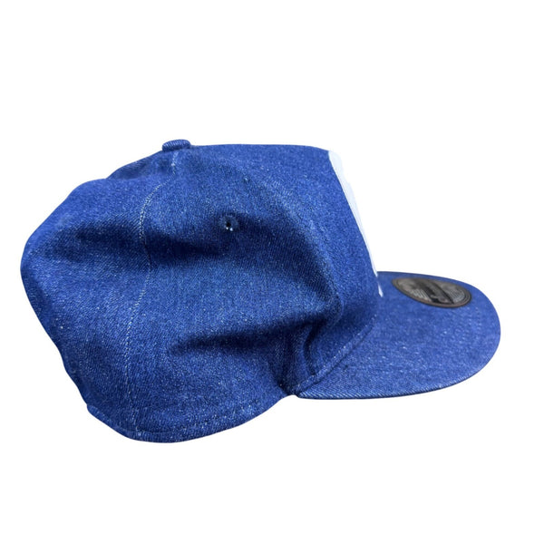 Marvel Mens Blue Cotton Punisher Snapback Hat Adjustable Denim Skull Accents