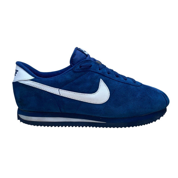 Nike Men’s Blue Suede White Swoosh Detail Retro Cortez Sneakers Size 12