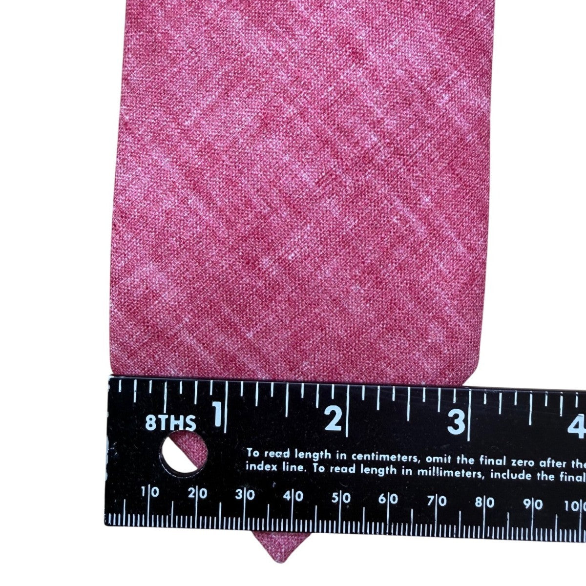 Tie Bar Mens Pink Linen Necktie Polished Slim Fit Modern Look Solid Design