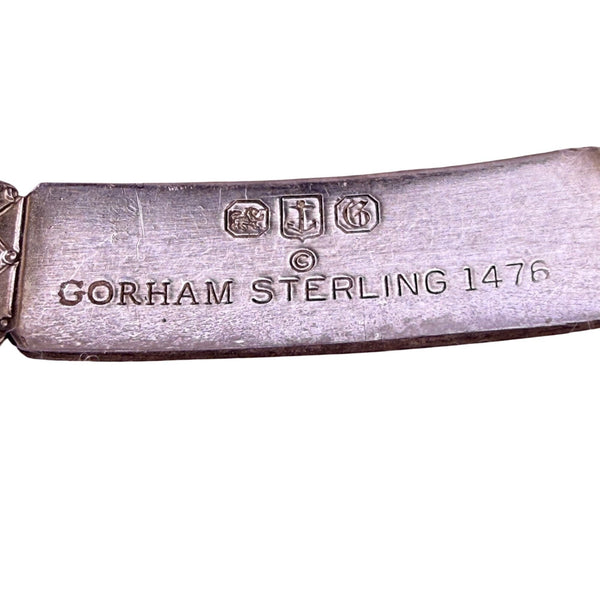 Vintage Gorham Womens Silver Tone Sterling Tennis Racquet Bangle Bracelet
