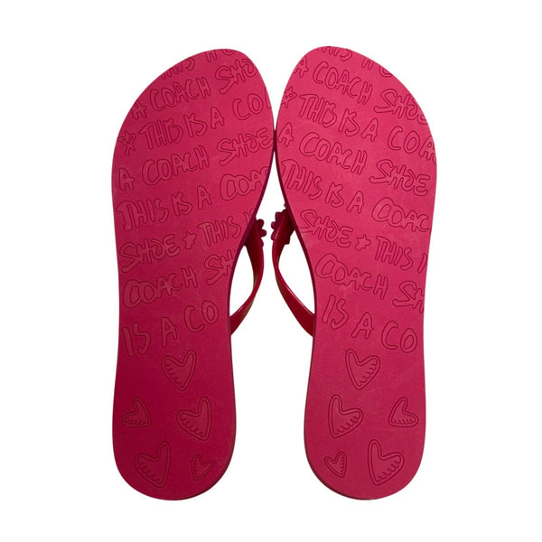 Coach Women’s Red & Purple Floral Rubber Kerrie Flip Flop Sandals Size 11B
