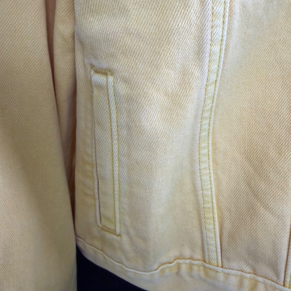 Gap Womens Yellow Denim Jacket Full Button FrontCotton Casual Sz XXL