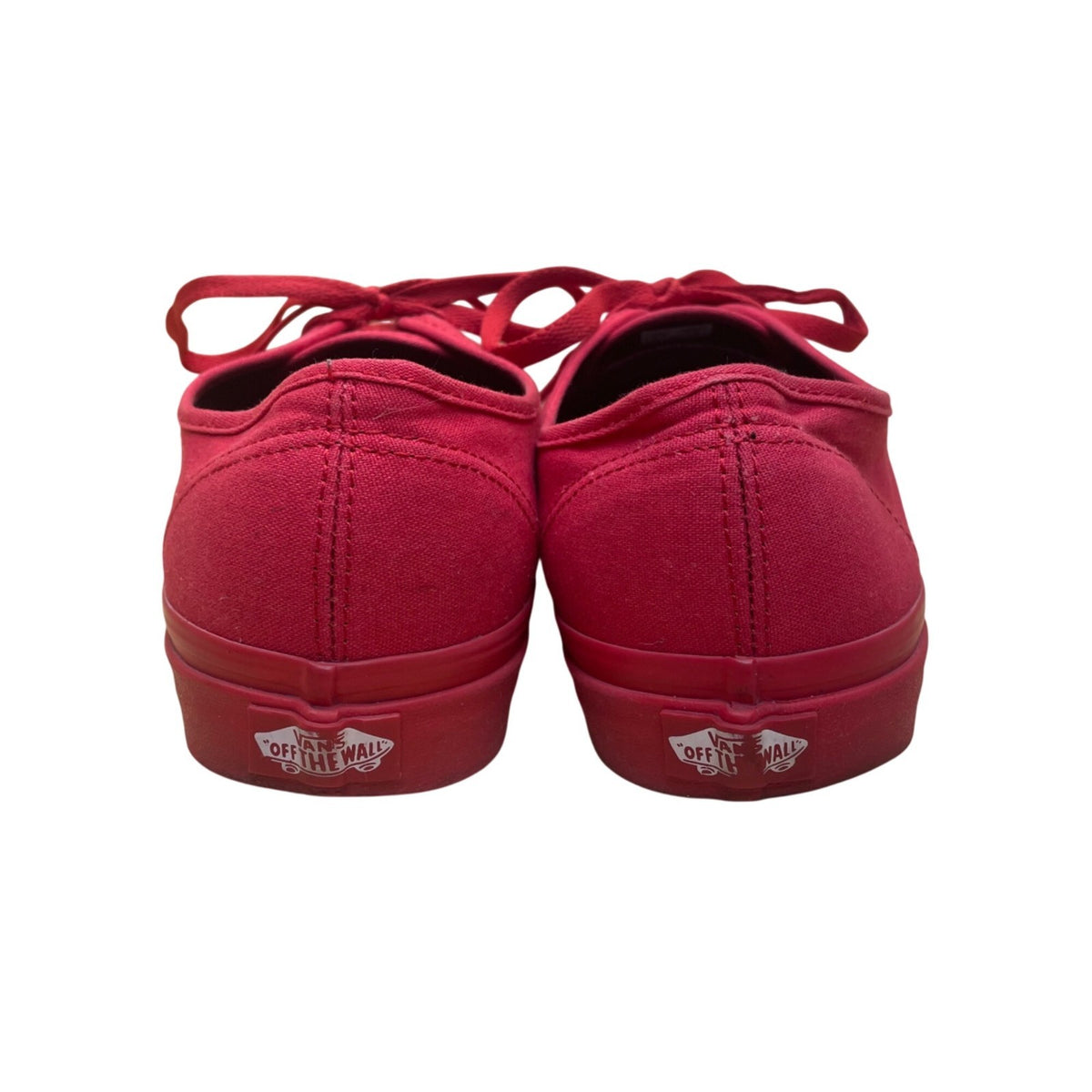 Vans Unisex Red Canvas Lace-Up  Low-Top Authentic Sneakers Size 9M/10.5w