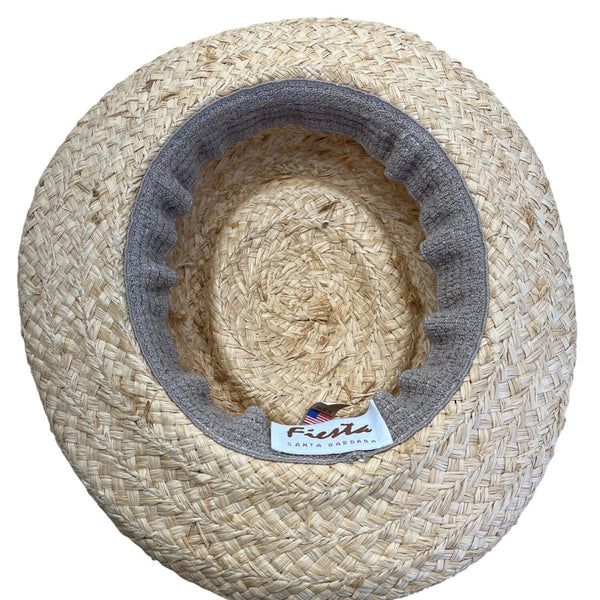 Vintage Straw Hat Black Ribbon Bow Design By Fiesta Santa Barbara One Size