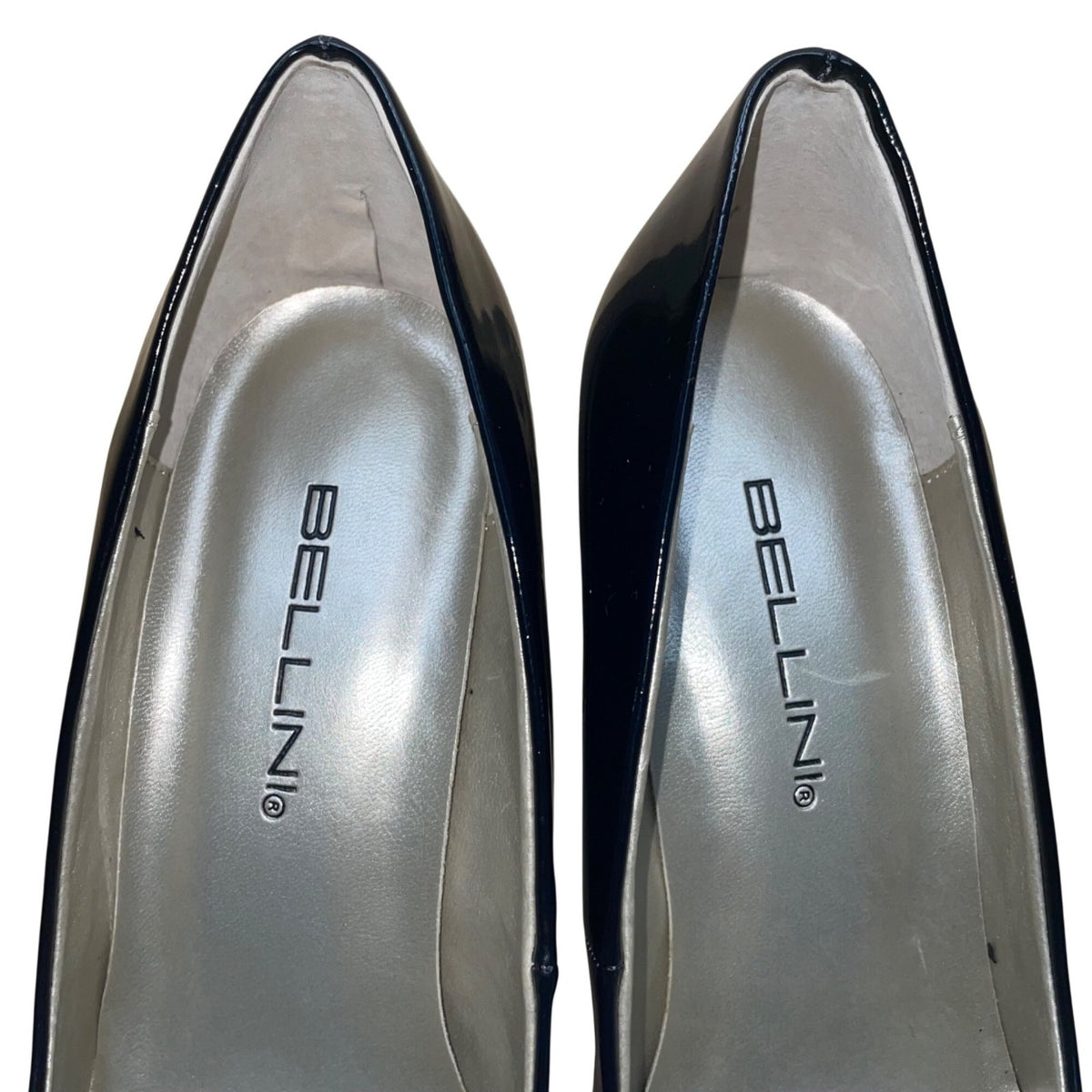 Bellini Women’s Black Patent Leather Laser Cut Pointed-Toe Trina Heels Size 8.5W