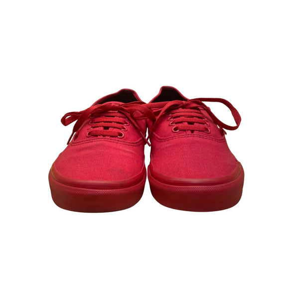 Vans Unisex Red Canvas Lace-Up  Low-Top Authentic Sneakers Size 9M/10.5w