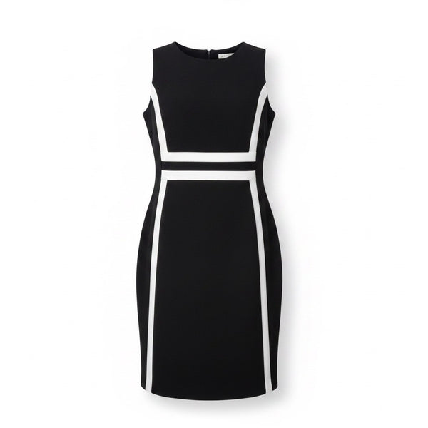 Calvin Klein Womens Black & White Sheath Dress Contrasting Classic Size 8P