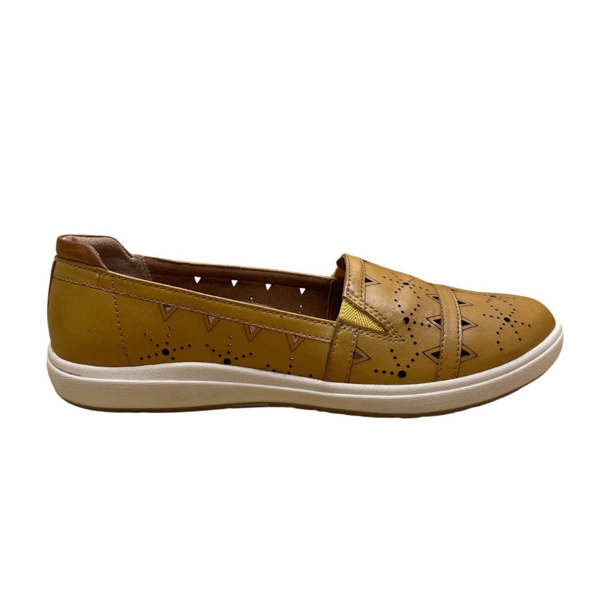 Cobb Hill Women’s Yellow Perforated Leather Slip-On Bailee Shoes Size 6.5M