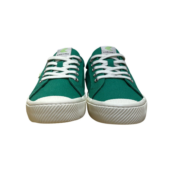Cariuma Unisex Green Canvas Sneakers Ethically Made Lace-Up Shoes Size 8.5W/7M