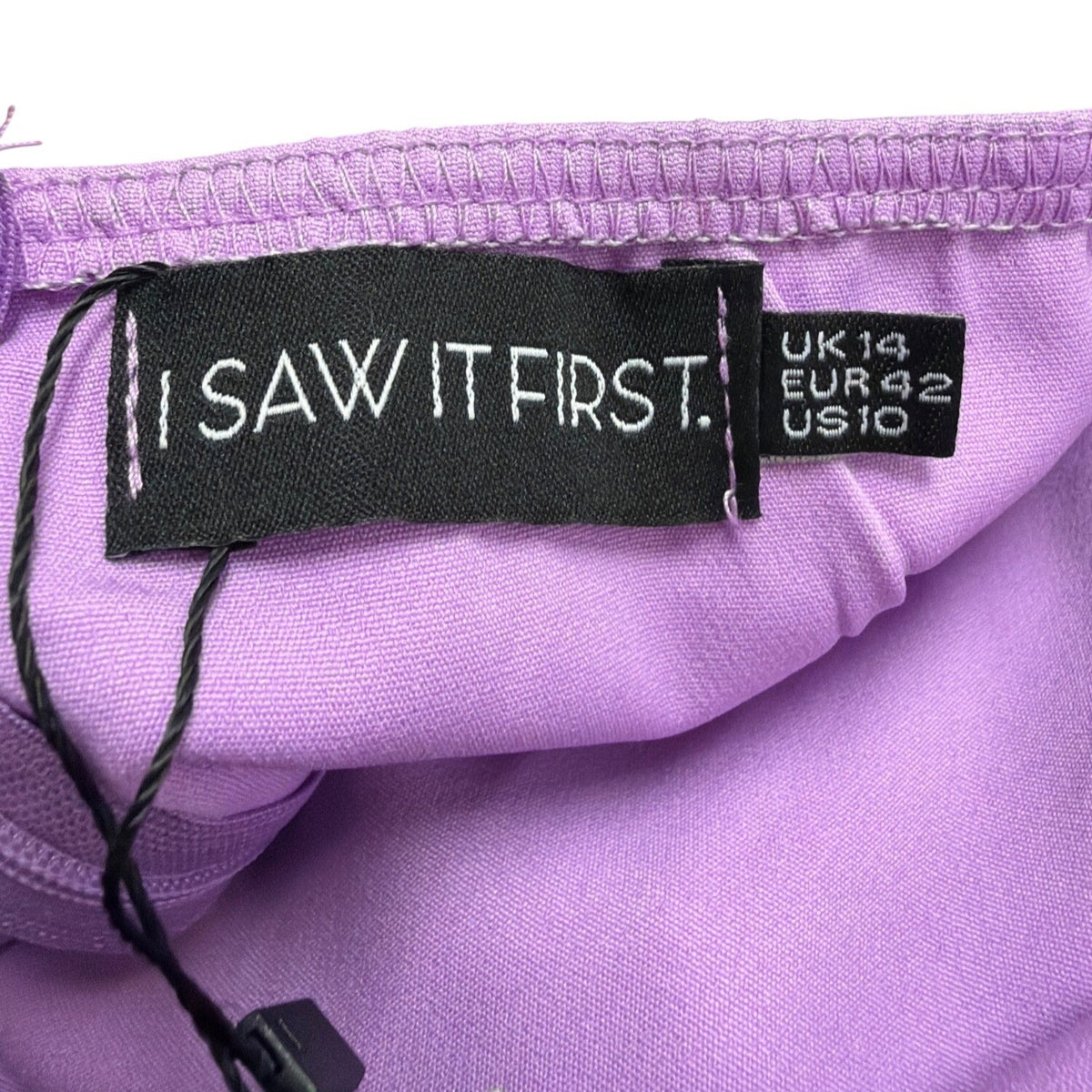 I Saw It First Womens Purple Dress Balloon Sleeves Tie-Front Size UK14 US10