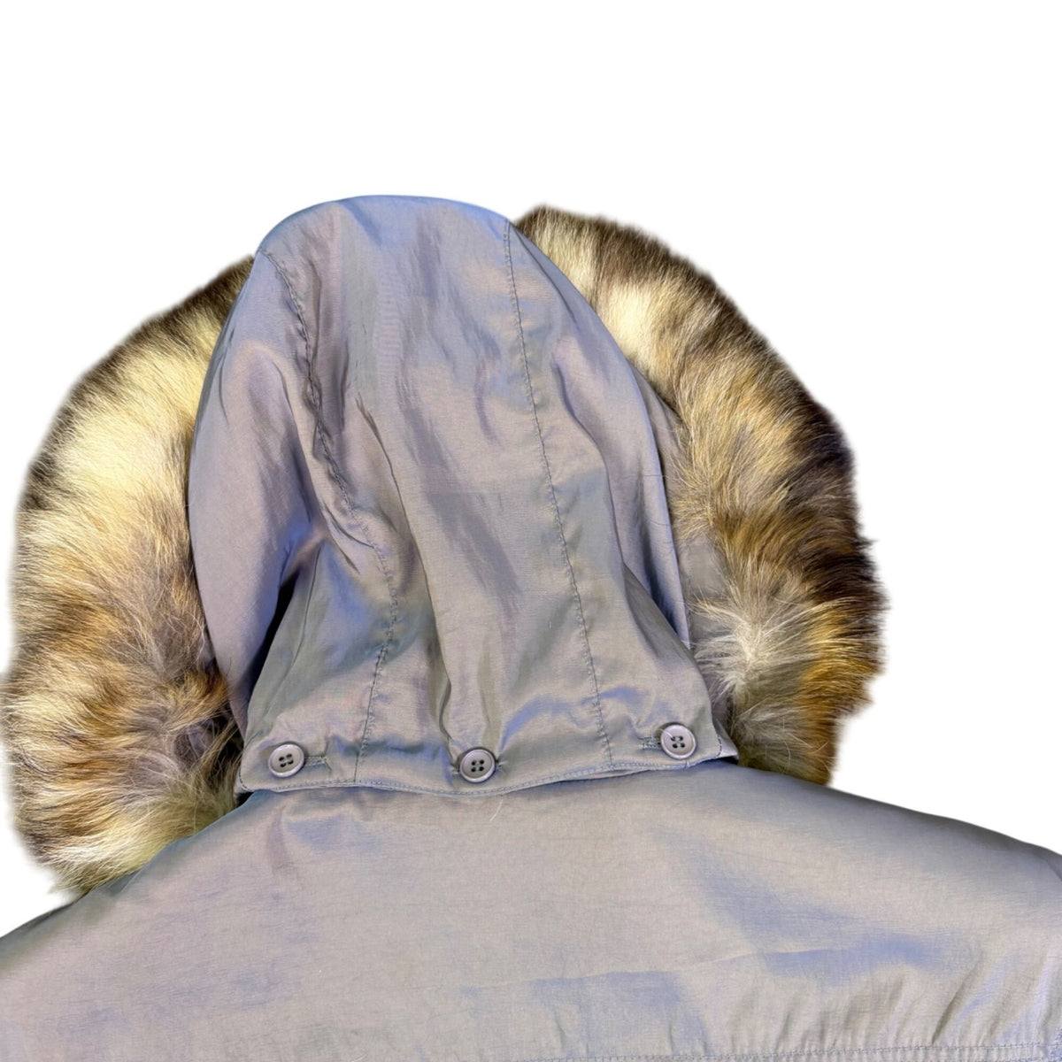 Forecaster Unisex Silver Fur Hooded Long Insulated Coat Size L