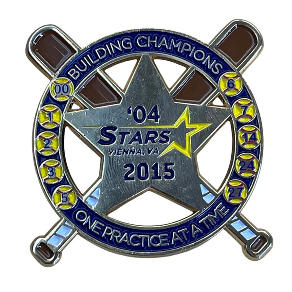 04 Stars Vienna VA 2015 Softball Trading Pin With Dual Back Attachments
