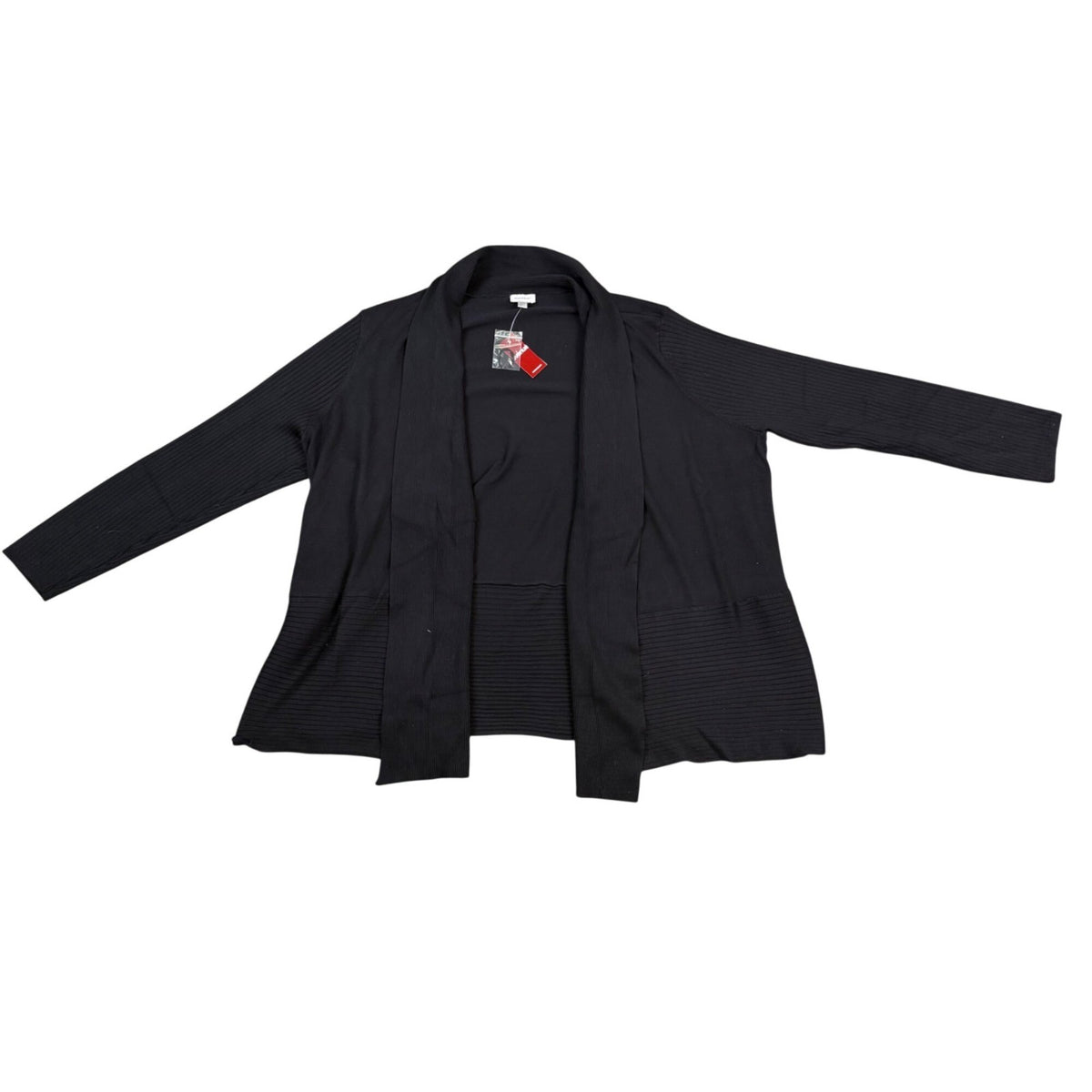 Avenue Womens Black Open Front Lightweight Cardigan Plus Size 22/24