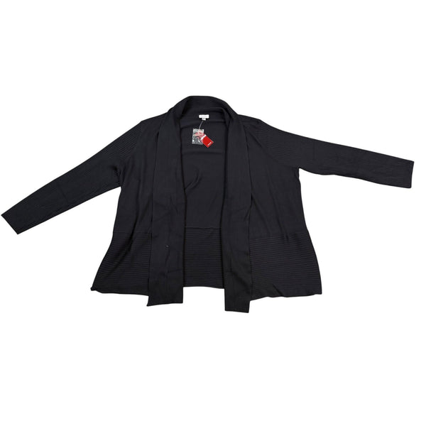 Avenue Womens Black Open Front Lightweight Cardigan Plus Size 22/24