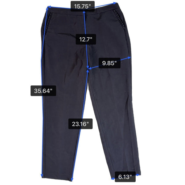 Zac & Rachel Womens Black Slim Fit Ankle Pants Size 8
