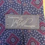 Exclusively Kensington Mens Blue Silk Tie Geometric Diamond Print 100% Silk