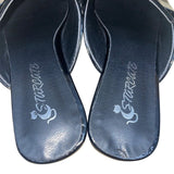 Starcate Women’s Black Patent & Silver Buckle Block Heel Slip-On Mules Size 37
