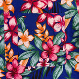 Tommy Hilfiger Mens Blue Linen & Cotton Hawaiian Floral Button-Up Shirt Size M