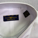 Club Room Mens White Regular Fit The Estate Dress Shirt Short Sleeve Sz 15
