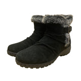 Khombu Women’s Black Faux Fur-Lined & Faux Leather Winter Snow Boots Size 8M